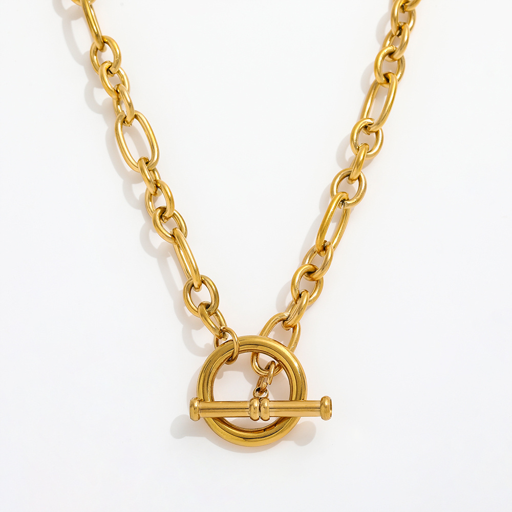 Joolim 18K Gold Plated Chunky Link Chain Toggle Necklace Stainless Steel Necklace Jewelry Wholesale