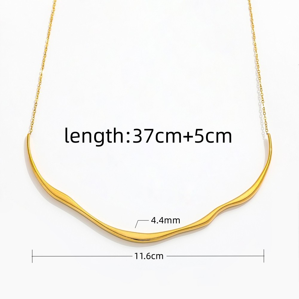 Joolim Jewelry 18K Gold Plated Irregular Overlength Bar Pendant Dainty Chain Necklace Fashion Jewelry