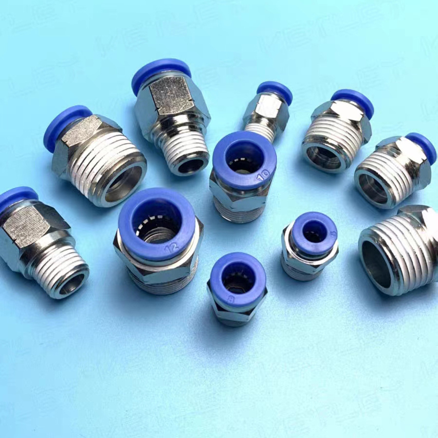 China Push In Fitting Quick One Touch Pneumatic Cylinders Pc Push-In Air Connector Metal Fitting Gas