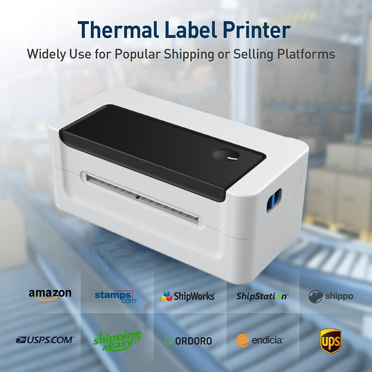 JR Label Printer Thermal printer for labels, QR codes, barcodes, 4x6 inches for UPS USPS FedEx Amazon Business