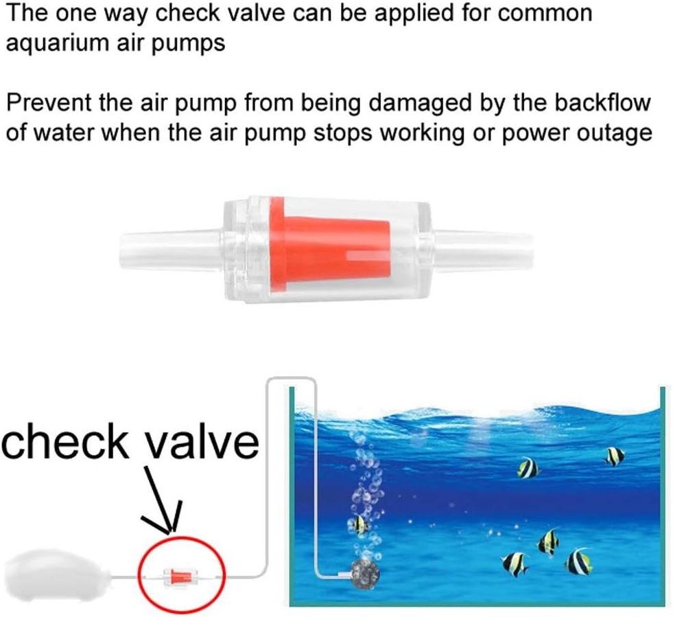 Stop Valve One Way Non-Return Water Stop Check Valve Aquarium Fish Tank Oxygen Air Pump Check Valve Aeration Pump Accessories