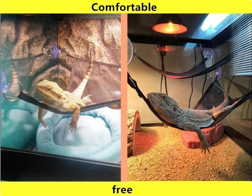 JORBANG 2 Pack Reptile Breathable Mesh Hammock Habitat Climbing Chameleon Lizards Gecko Snakes Hammock Accessories