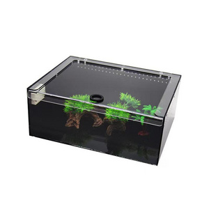 Acrylic Reptile Terrarium Insect Tarantula Enclosure Tank Snail Spider Habitat Cage Mini Critter Keeper Insect Carrier