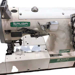 HIGH SPEED USED THREE NEEDLE FIVE THREAD INTERLOCK SEWING MACHINE SIRUBA F007 T-SHIRTS SEWING MACHINEJEANS SEWING MACHINE