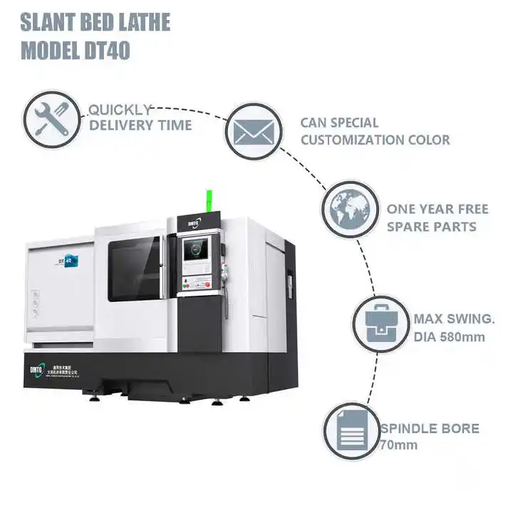 Dmtg Low Cost Precision Cnc Milling Machine Metal Milling Machine Cnc Freze Slant Bed Cnc Lathe