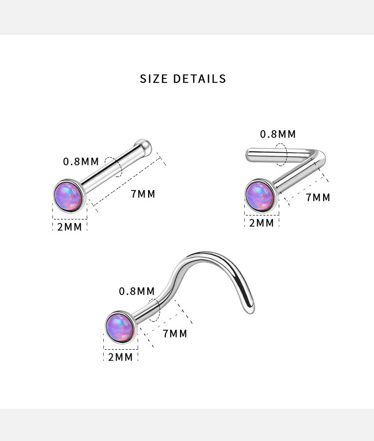 Factory Wholesale Fashion Nose Piercing 316L Stainless Steel Straight Rod Nose Ornament Nose Ring Piercing Ornament Unisex