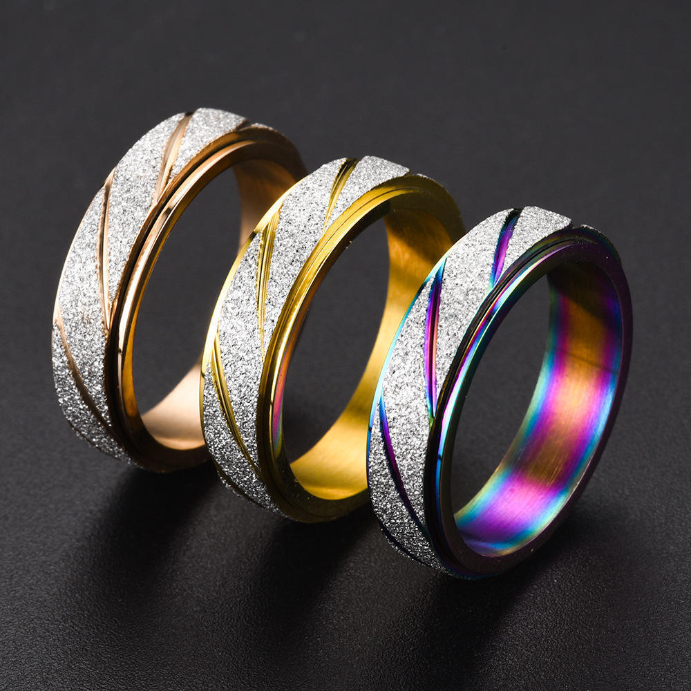 Wholesale Stainless Steel Rotatable Ring Anxiety Planet Moon Star Lightning Spinner Rings for women