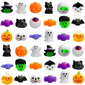 2022 Halloween Ghost Pumpkin mochi squishy fidget soft toy, Halloween Spongy Squishy Glitter Mochi Fidget Toys