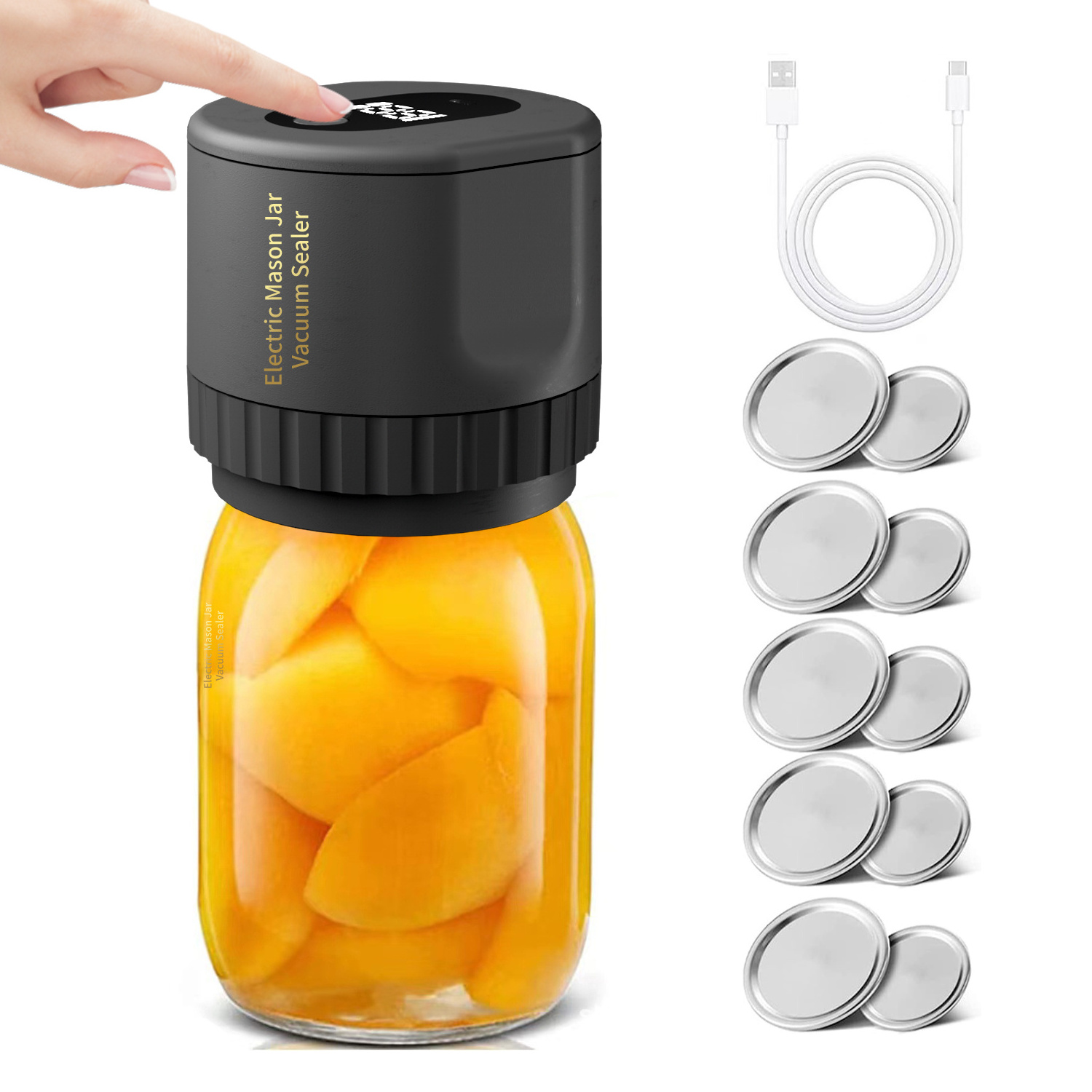 Electric Mason Jar Vacuum Machine Canning Sealer Tool for Food Storage, Easy Operate Wireless Vacuum Sealer For Mason Jar Bottle