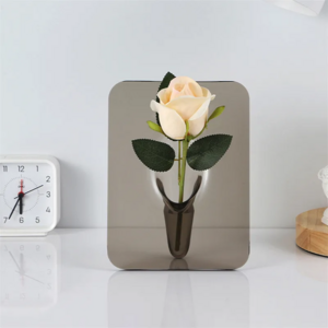 Photo Frame Shape Acrylic Flower Vase Minimalist Plastic Decorative Unique Vase for Centerpieces Bedroom Office Study Desktop