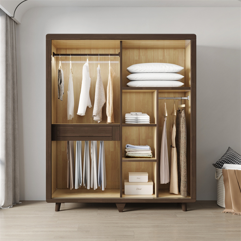 modern luxury wardrobe bedroom furniture large capacity rattan wooden wardrobe cabinet wood wardrobe