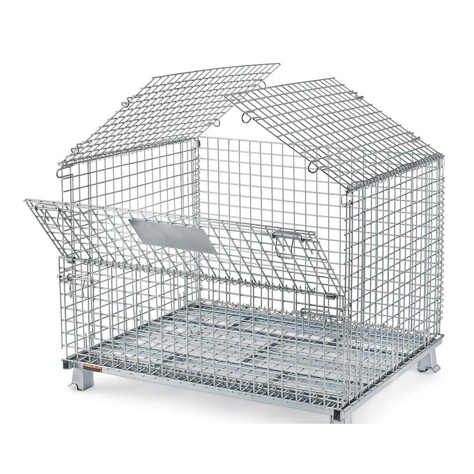 China supplier foldable steel pallet stillage cage and wire mesh container