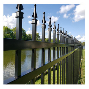 Factory supply residential wrought steel fence galvanized durable 6ft x 8ft iron fence steel fence panels