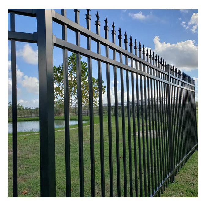 Hot Sale Waterproof  steel fence 6 ft  fancy china stainless steel fence  steel outdoor fence panel