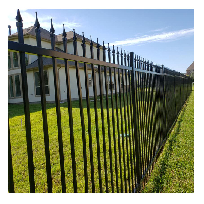 Factory supply residential wrought steel fence galvanized durable 6ft x 8ft iron fence steel fence panels