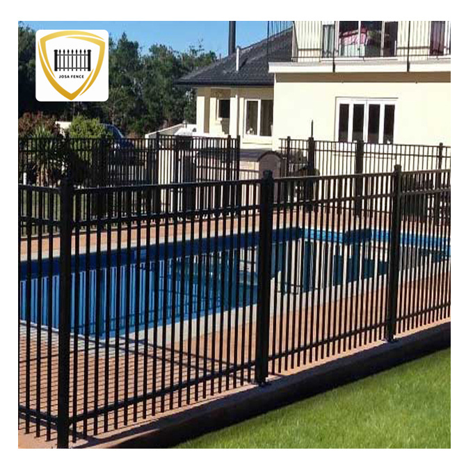 Factory supply residential wrought steel fence galvanized durable 6ft x 8ft iron fence steel fence panels