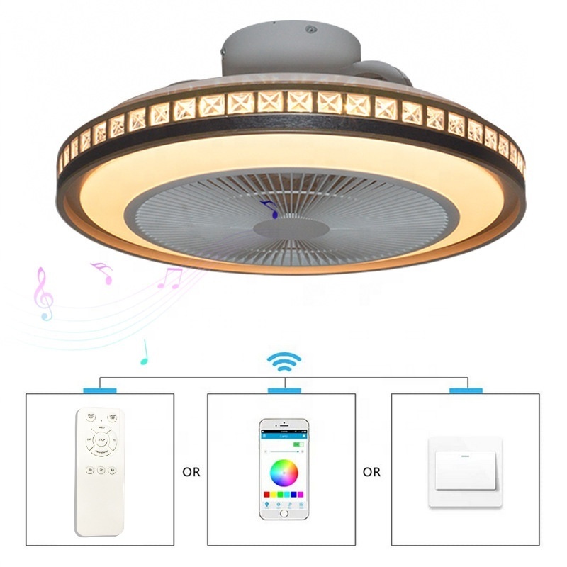 RGB Colorful Ceiling Fan Light Intelligent Control Music Speaker Bedroom Atmosphere Fan Light