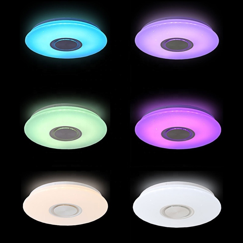 Remote Control APP Bluetooth Music Speaker Ceiling Lighting RGB Seven Color Light Ceiling Light