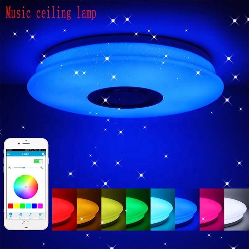 Remote Control APP Bluetooth Music Speaker Ceiling Lighting RGB Seven Color Light Ceiling Light