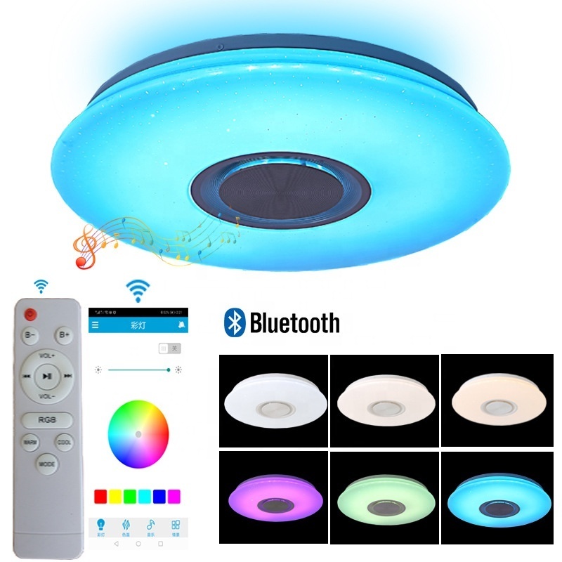 Remote Control APP Bluetooth Music Speaker Ceiling Lighting RGB Seven Color Light Ceiling Light