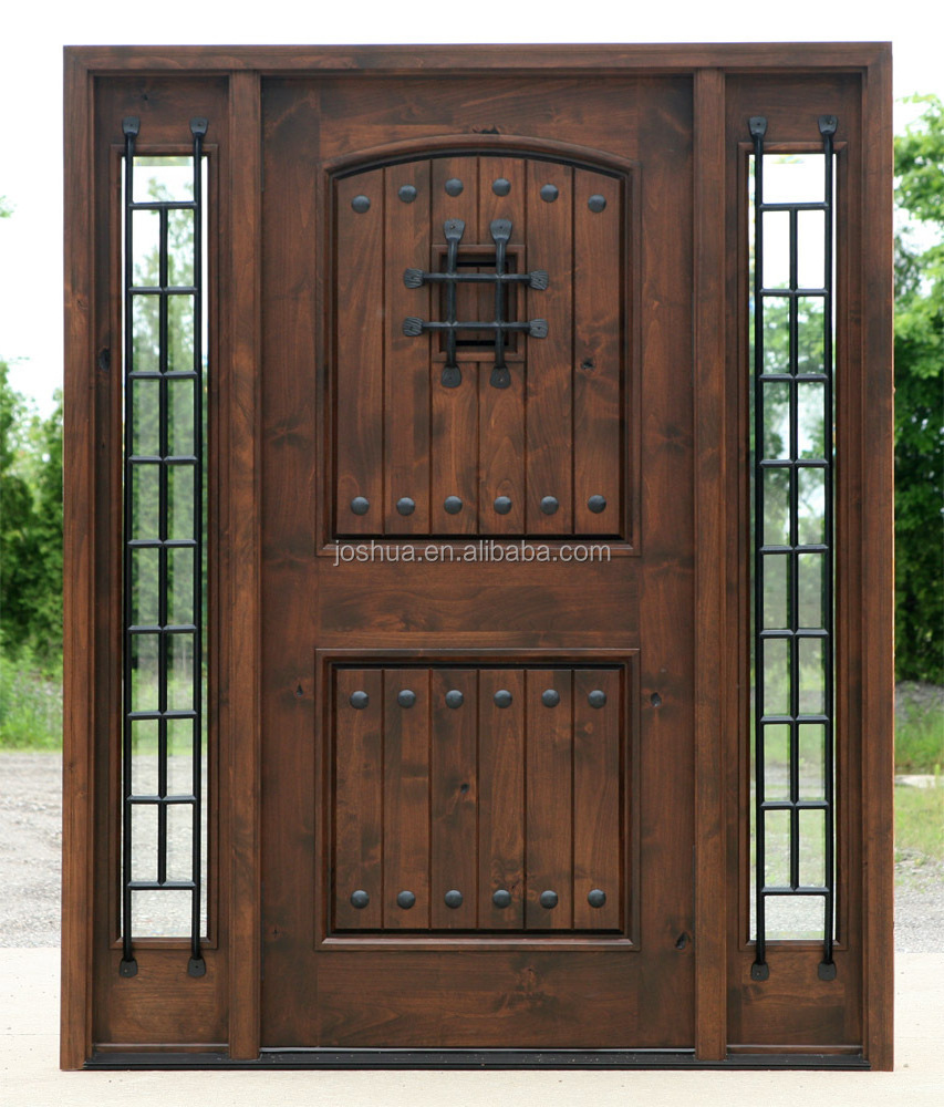 rustic european wrought iron door wood entry door