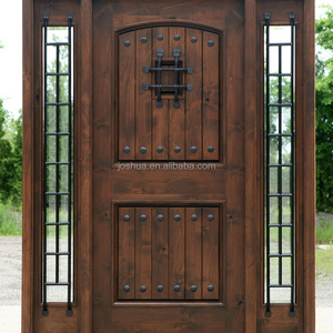 rustic european wrought iron door wood entry door