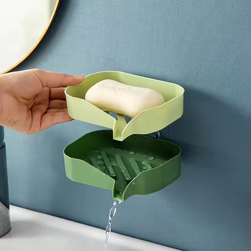 Space Saving Dual Layer Soap Holder with Efficient Drainage System Keep Your Soap Dry and Lasting Longer