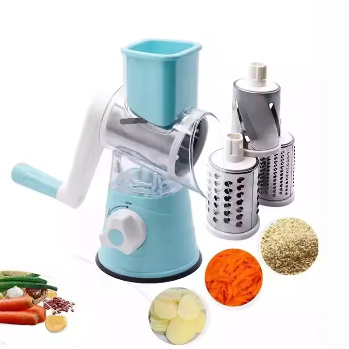 Stainless Steel Vegetable Tools Grater Manual Potato Cutter Slicer With Adjustable Blades Round Vegetable Chopper