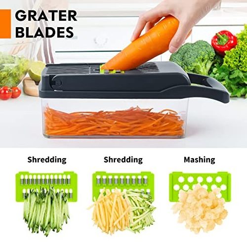 Kitchen Multi 15 In 1 Manual Mandoline Fruit Cutter Onion Dicer Veggie Slicer Multi-Functional Vegetable Chopper