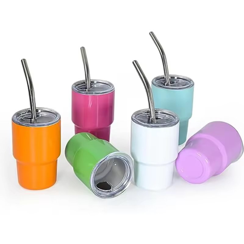 2oz 3oz cute Stainless Steel Car Cup shape mugs blank sublimation mini tumbler shot glass with lids and straw for customized gif