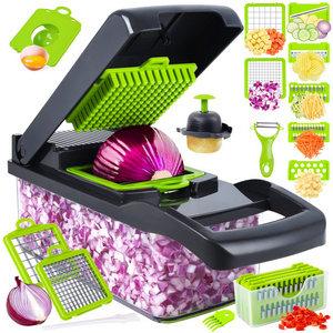 Kitchen Multi 15 In 1 Manual Mandoline Fruit Cutter Onion Dicer Veggie Slicer Multi-Functional Vegetable Chopper