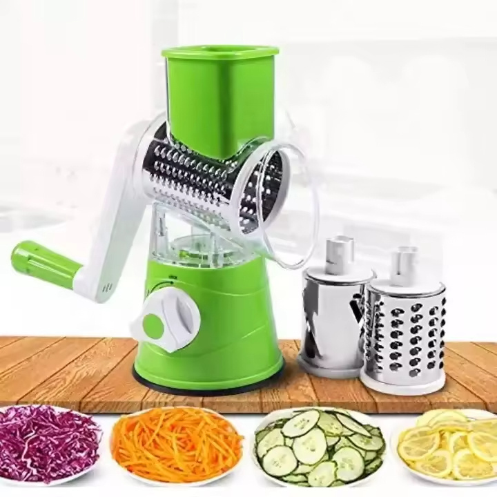 Stainless Steel Vegetable Tools Grater Manual Potato Cutter Slicer With Adjustable Blades Round Vegetable Chopper