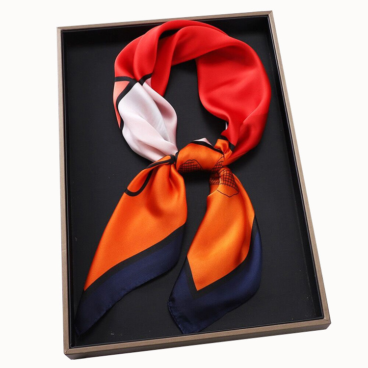 New arrival women 2024 fashion female silk scarf women custom printed bag scarves  silk scarves spring season