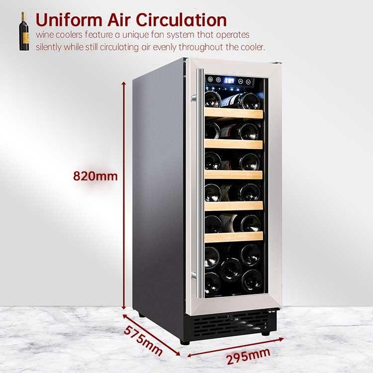 Stainless Steel Door Mini Wine Refrigerator Professional Single Zone Built-In Wine Cabinet from China Factory Supplier