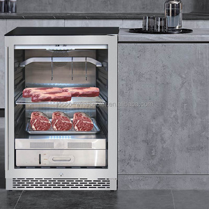 Glass Wine Storage Dry Ager Meat Refrigerator Salami Curing Cabinet Steak Ager Temperature Controlled Storage