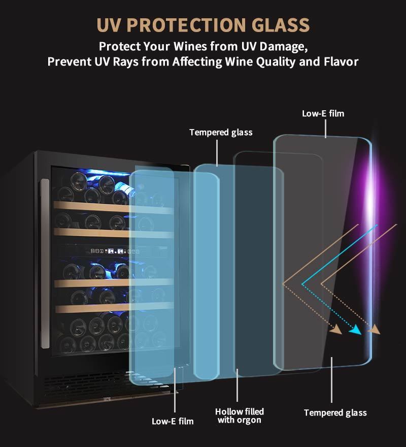 Custom Mini Wine Refrigerators for Sale Josoo OEM Smart Cooler with Unique Design, 2 Zones Wine Fridge