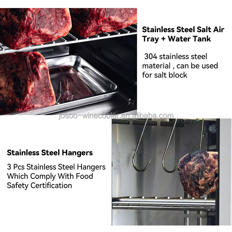 Josoo Wholesale Custom Commercial Dry Age Meat Cabinet Compressor Meat Steak Fridge Meat Dry Aging