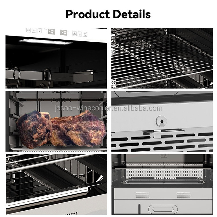 Josoo Wholesale Custom Commercial Dry Age Meat Cabinet Compressor Meat Steak Fridge Meat Dry Aging