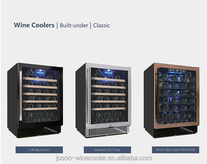 Custom Mini Wine Refrigerators for Sale Josoo OEM Smart Cooler with Unique Design, 2 Zones Wine Fridge