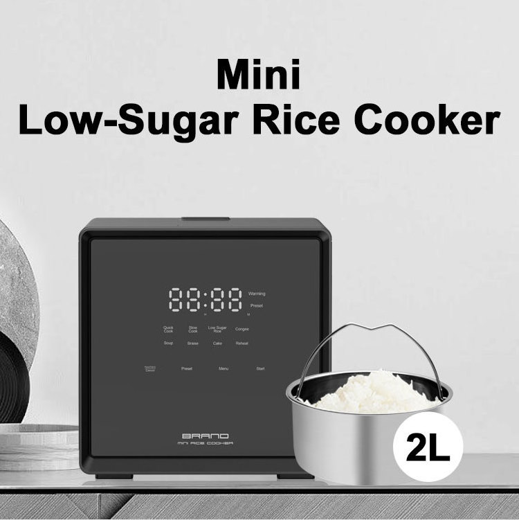 High Quality Square-shaped Mini Microwave Rice Cooker Low Carbo 2L Low Sugar Rice Cooker Electric 400w