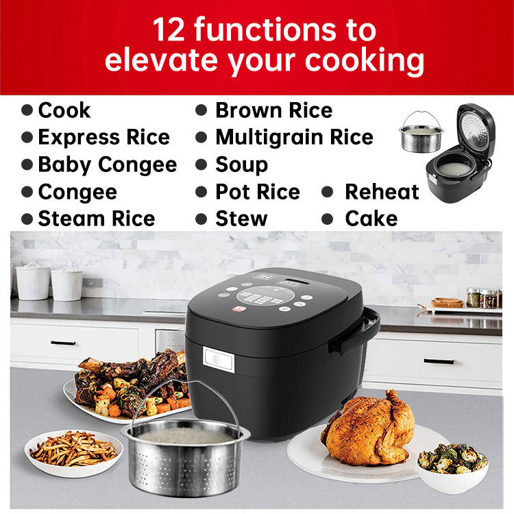 Kitchen Electronic Cooking Small Noodle multi cooker 6 Cup 1.5 liter 3L Electric Rice Cooker with It's Steamer Pot Curry