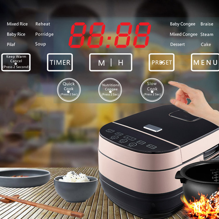 Square Slow Cooker Inner Pot Multi Function Luxurious Cooking Rice Electric Rice Cooker IH Cast Iron 100V - 240V JOSOO/OEM 2.0mm