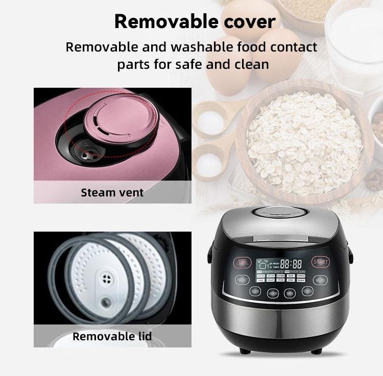 ODM 5l multi rice cooker with non-stick inner pot,Smart Multi Rice Cooker can cooking pearl for home