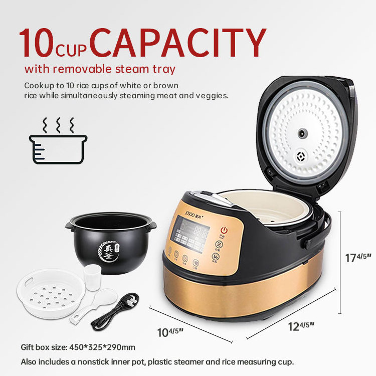 Italian Home Big Capacity Desugar Rice Cooker 304 3L 4L 5L 6L Press Rice Cooker Black And Gold Electric Rice Cooker