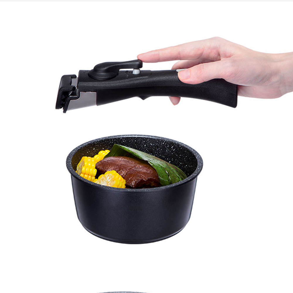 Stock Pot with Lid Cover Removable Handle Non Stick Aluminium Alloy Ceramic Coating Cookware