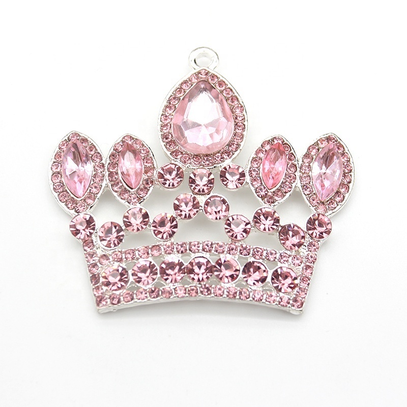 Fashion Jewelry Women Alloy Rhinestone Princess Crown Pendant For Necklace Accessories