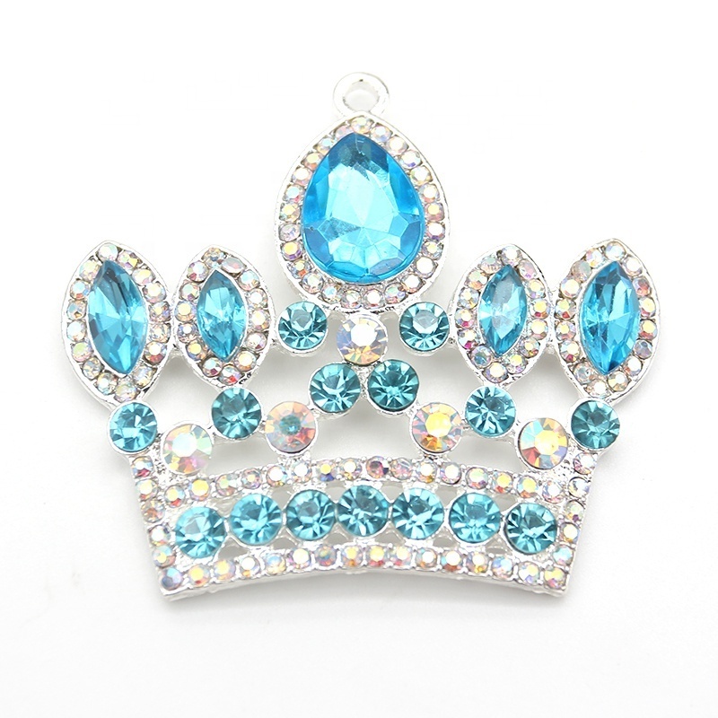 Fashion Jewelry Women Alloy Rhinestone Princess Crown Pendant For Necklace Accessories