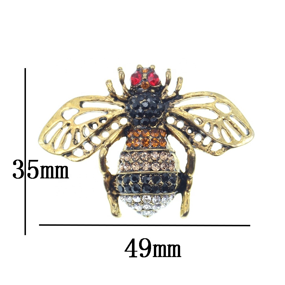 Rhinestone Insect Bee Shape Clog Hole Sandal Metal Accessories Rhinestone Shoe Charm brooch