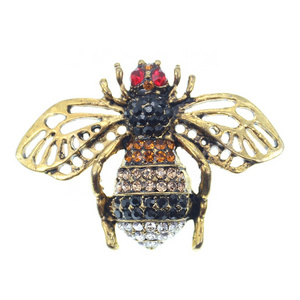 Rhinestone Insect Bee Shape Clog Hole Sandal Metal Accessories Rhinestone Shoe Charm brooch