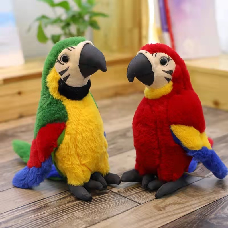 Speaking Voice Recorder Children Educational Electronic Simulation Animals Plush Soft Parrot Repeat Talking Toy